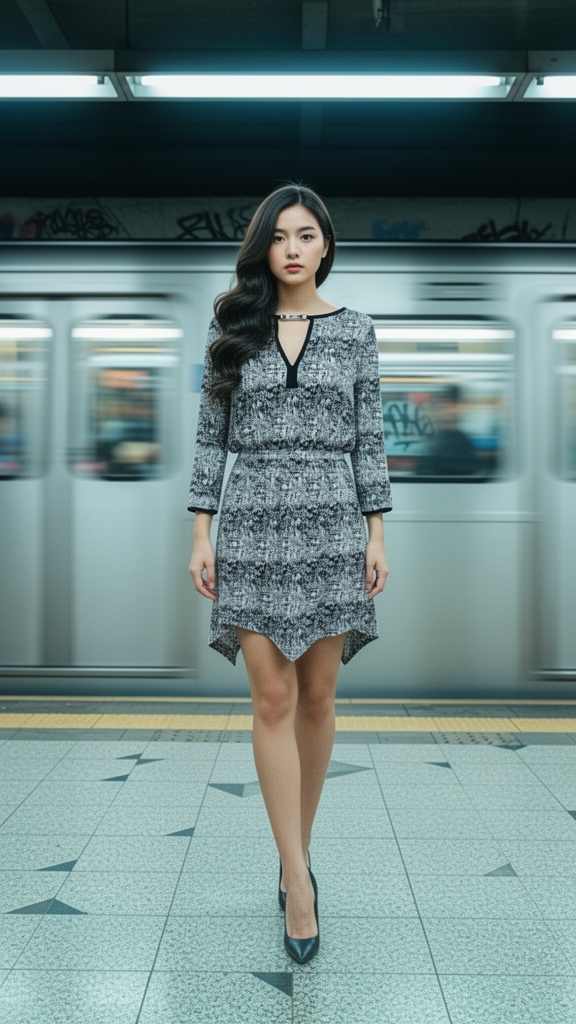 Vestido Negro Cuello V